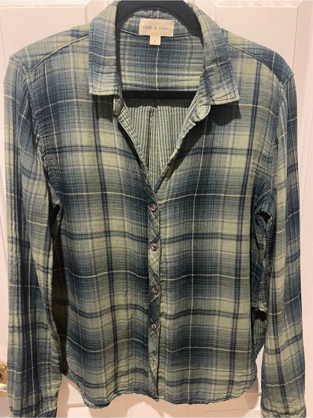 Cloth & Stone Plaid Button-Up Shirt | Size Large